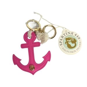 Spartina 449 Anchor Keychain Bag Charm Hot Pink NEW